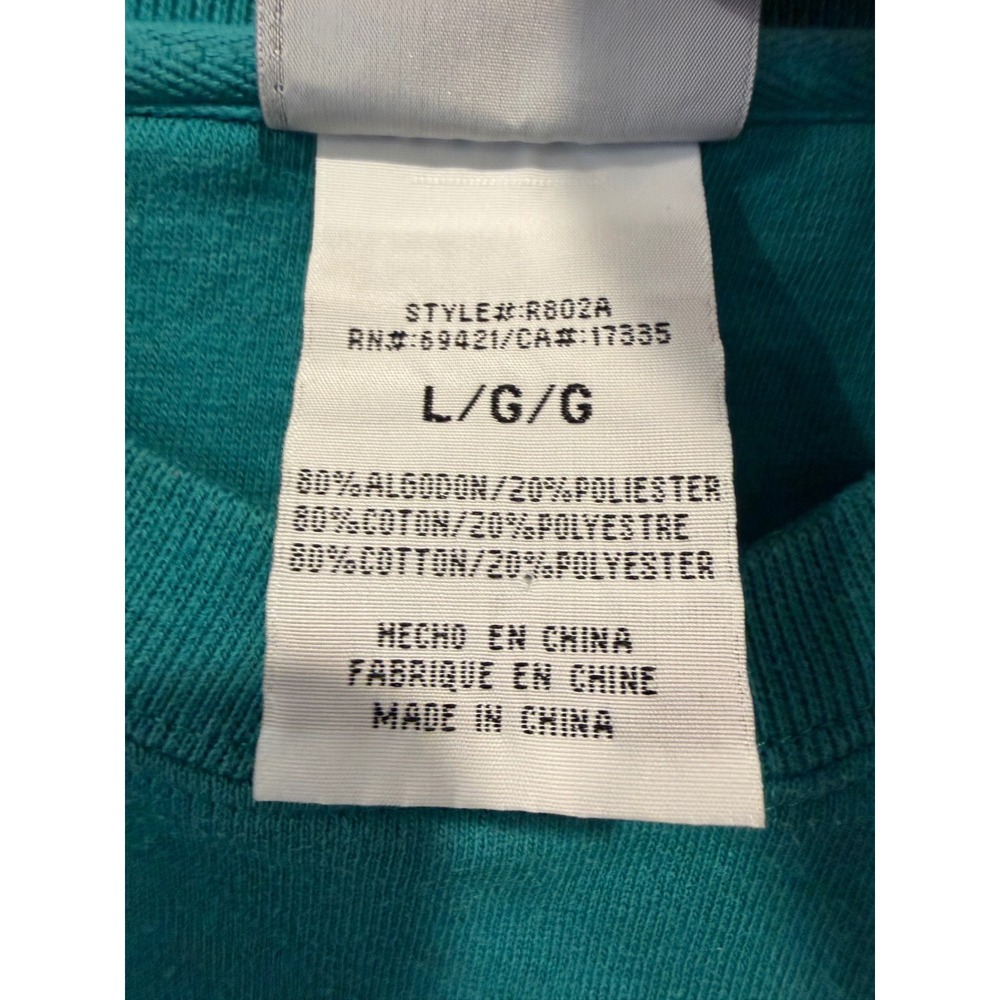 Vintage Mens Miami Dolphins Reebok Teal NFL Embroidered Crewneck Sweatshirt Sz L - Picture 3 of 7